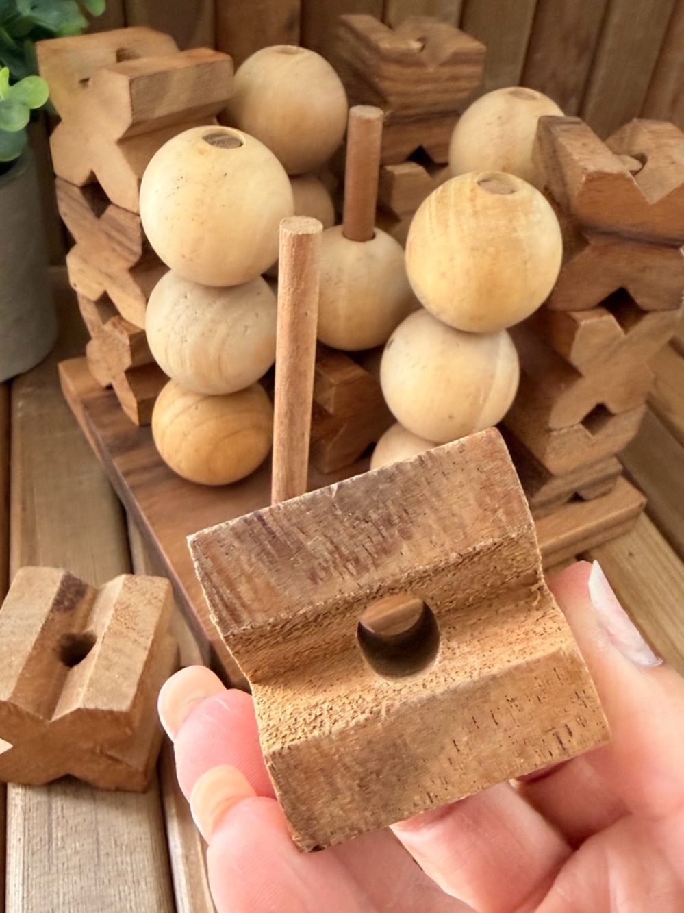 Sculptural Wooden Decor, Vintage Inspired Organic Puzzle Wabi Sabi Minimalist - Picture 5 of 9